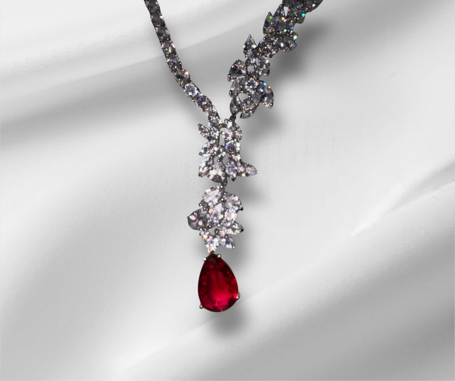 “Crimson Glamour” Necklace & Earring Set