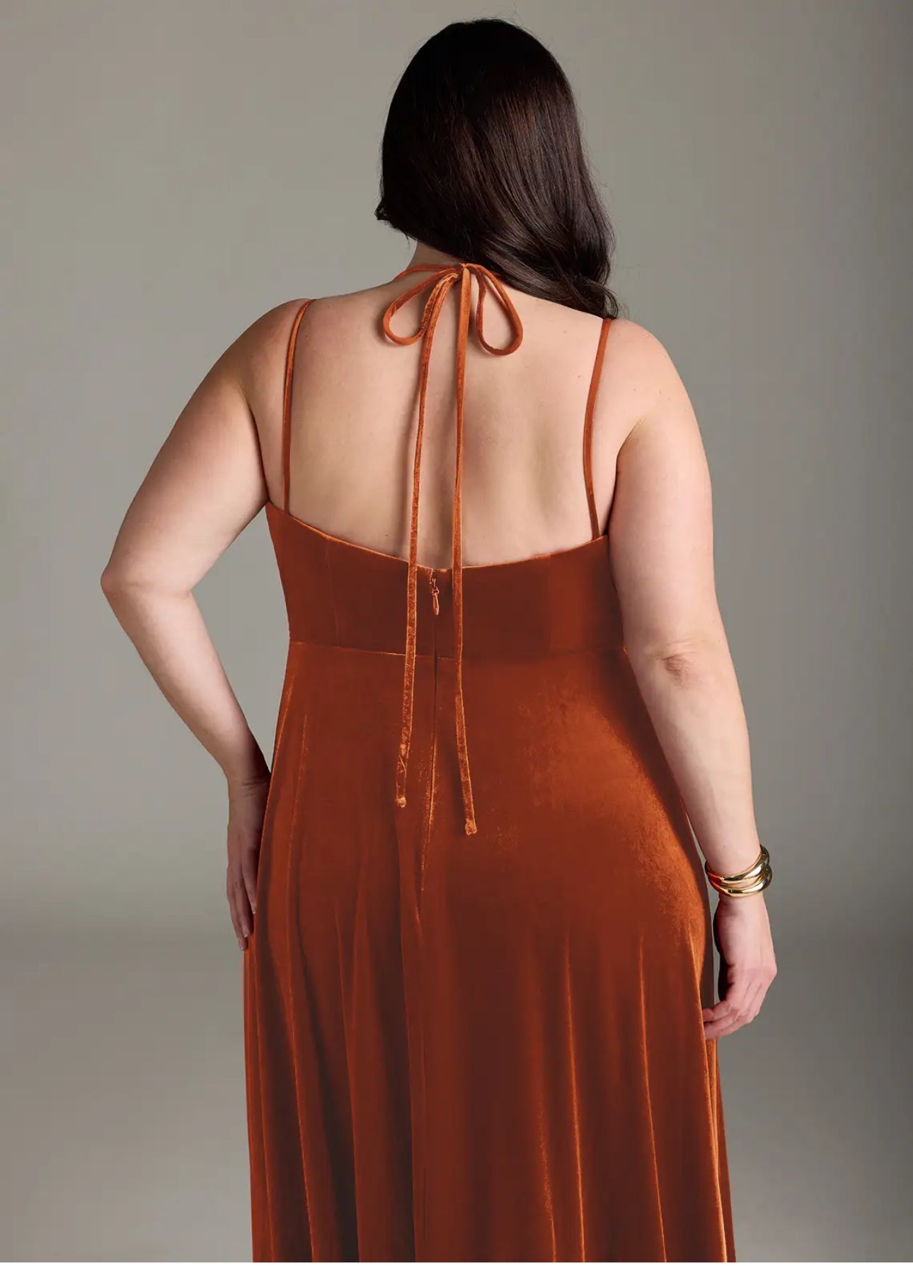 Azazie Sora Velvet A-Line Gown with Slit – Size A22