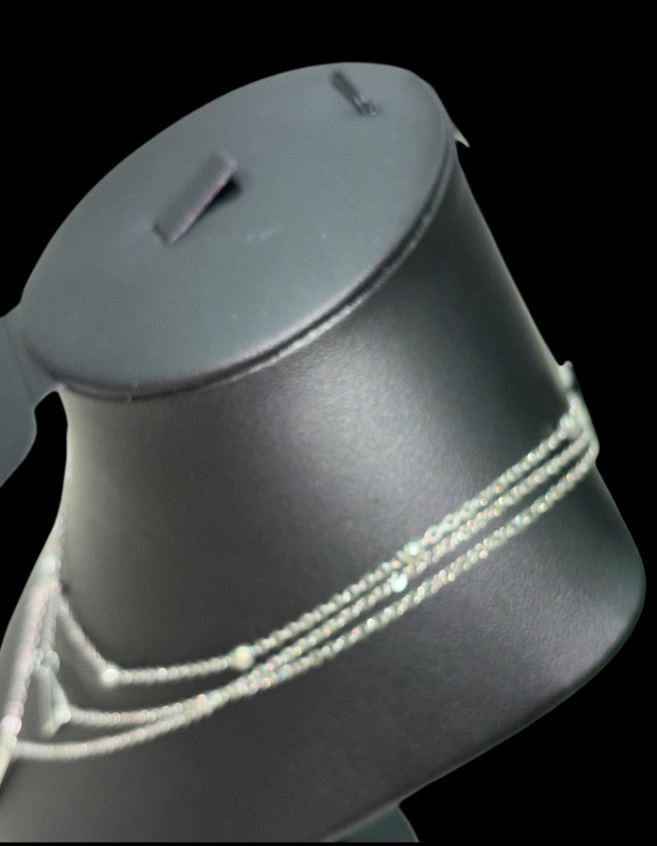 Minimalist Silver Layered Necklace – Triangle & Bar Charm