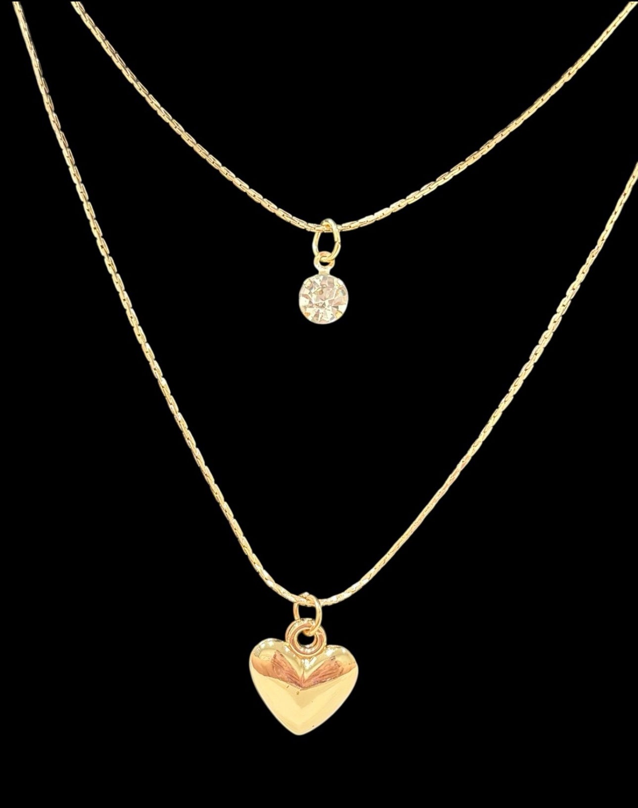 Heart to Sparkle Double Chain Necklace