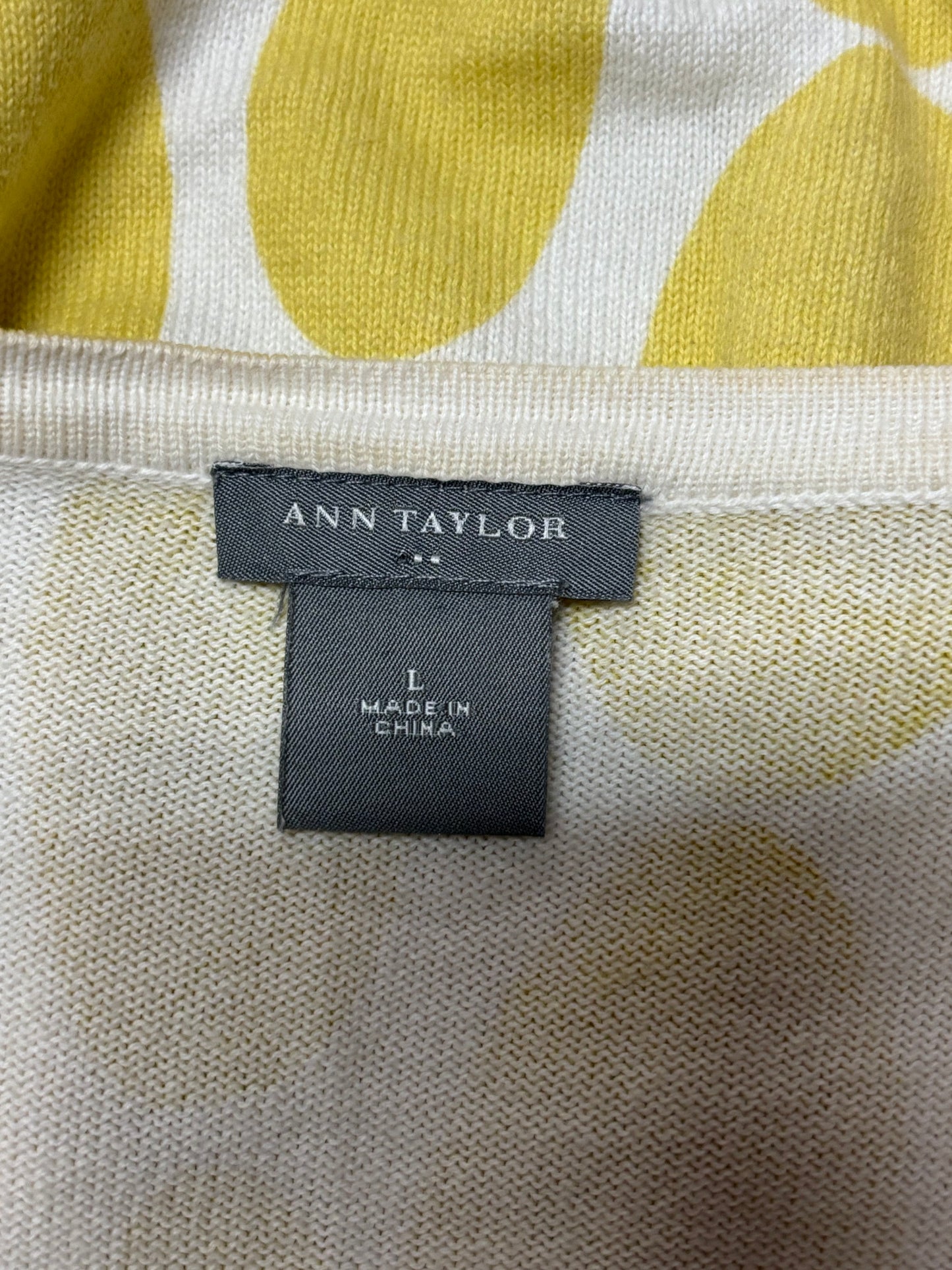 Ann Taylor Mustard Yellow Oval Dot Cardigan – Size L