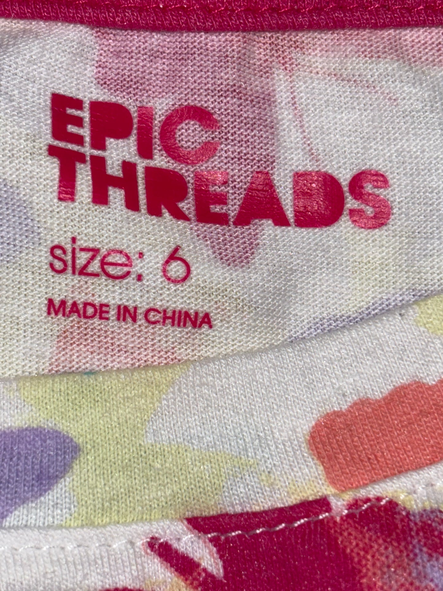 Epic Threads Butterfly Print Tee – Size 6 (Girls)
