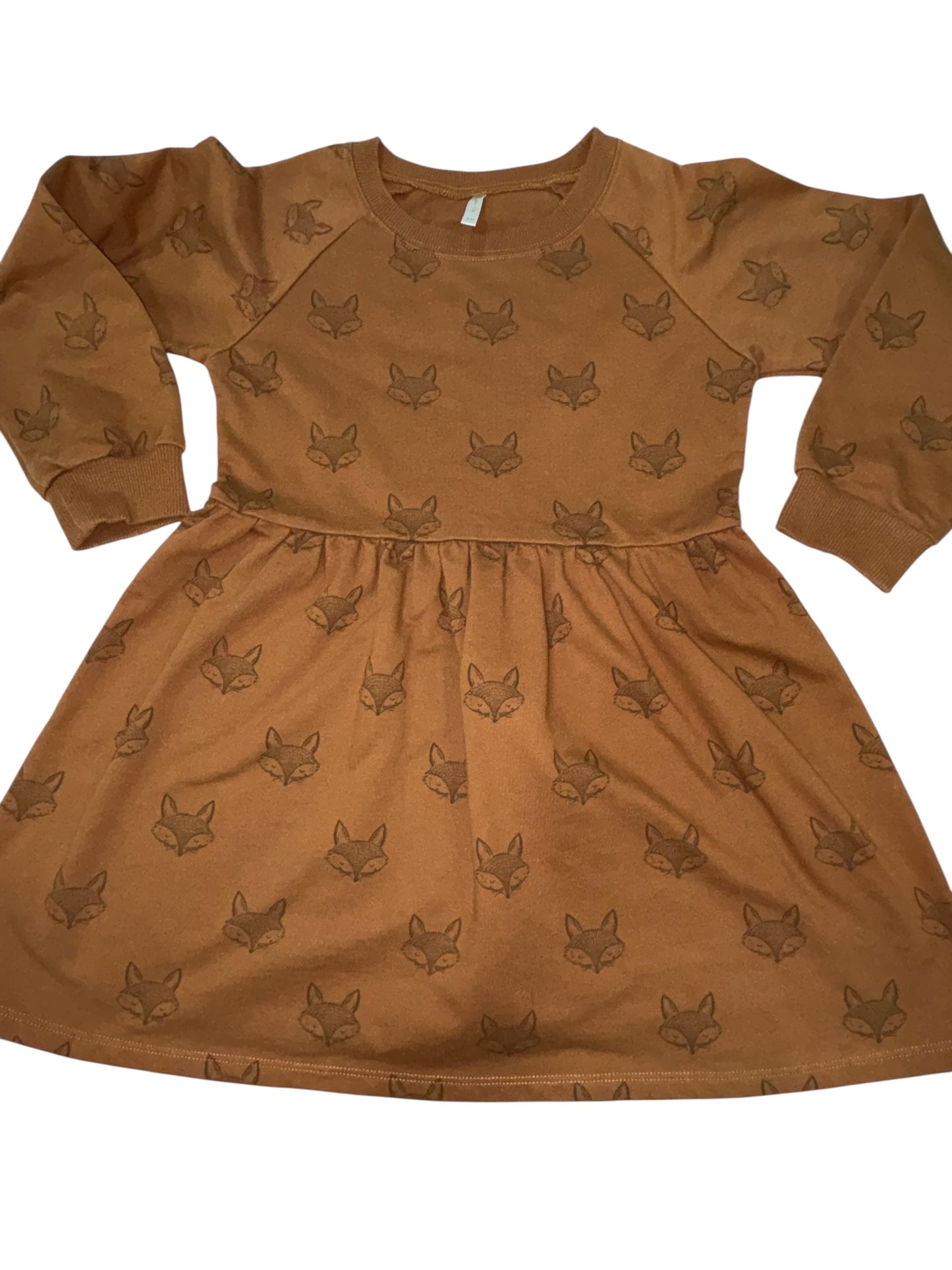 Rylee + Cru Fox Print Long Sleeve Dress – Size 6-7Y