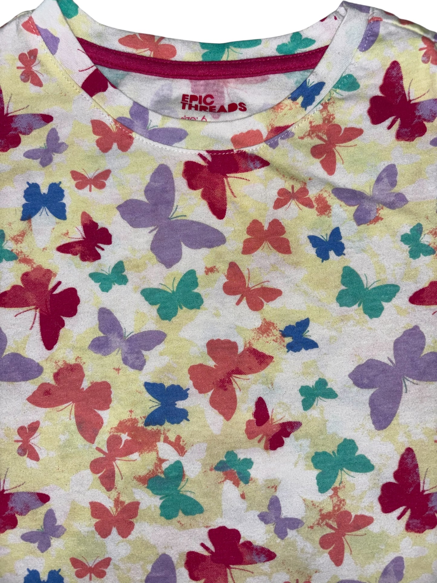 Epic Threads Butterfly Print Tee – Size 6 (Girls)