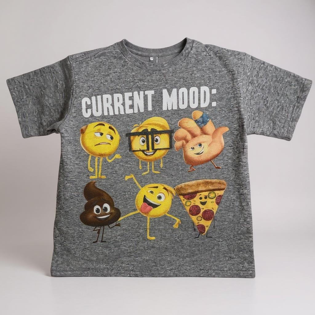 Emoji Movie “Current Mood” Graphic Tee – Size 7
