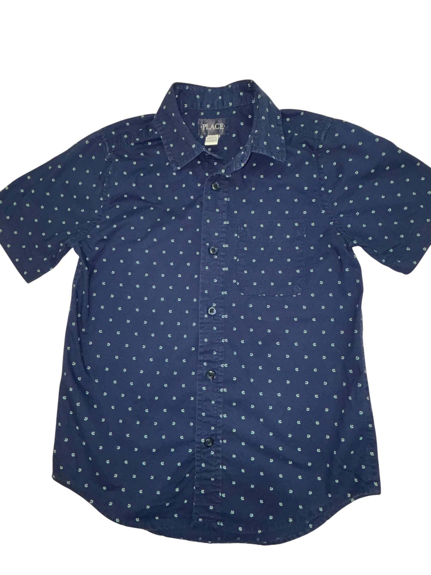 The Children’s Place Boys Short Sleeve Button-Down – Size 7/8