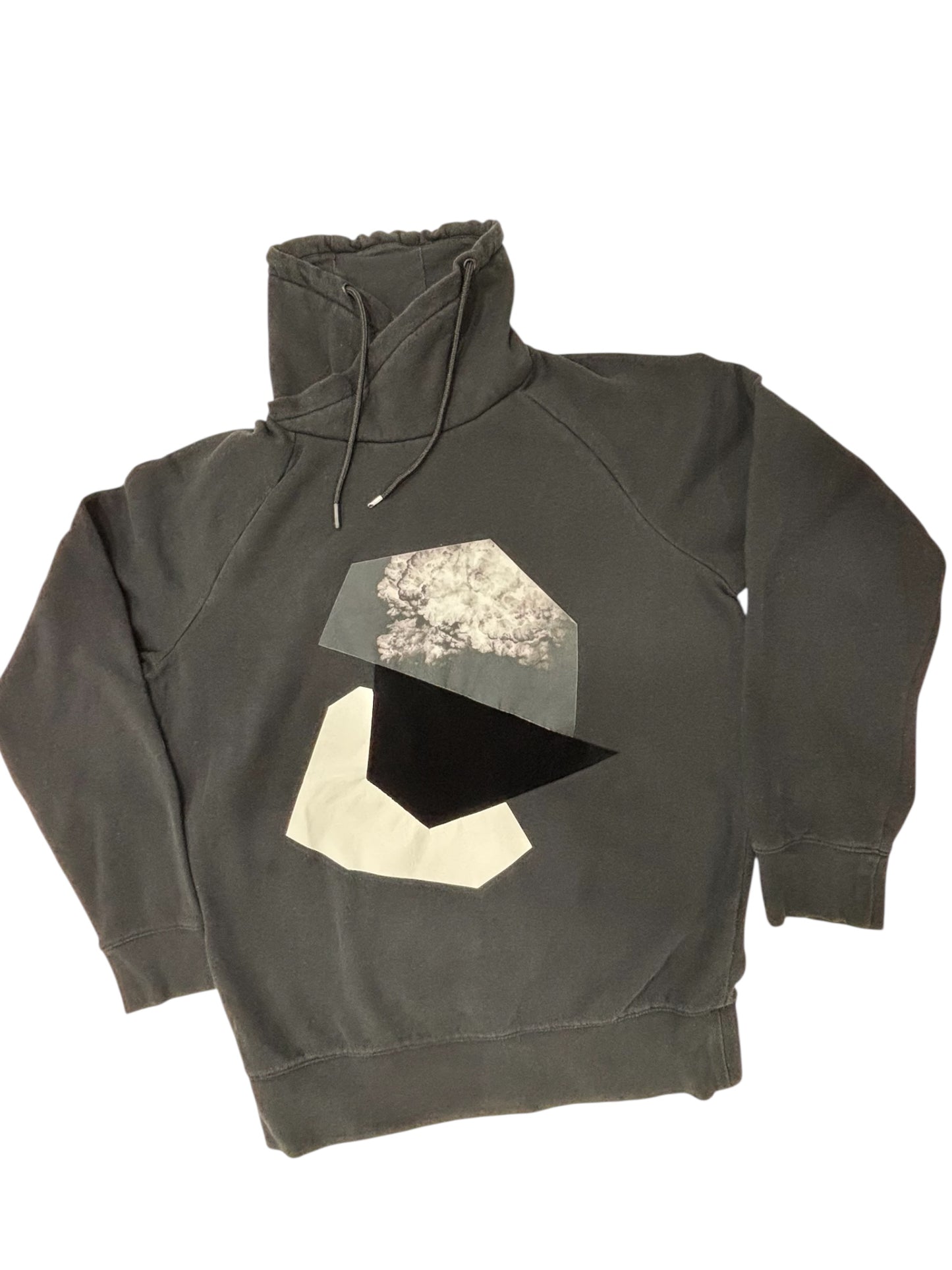 H&M Abstract Graphic High-Neck Hoodie – Size Small