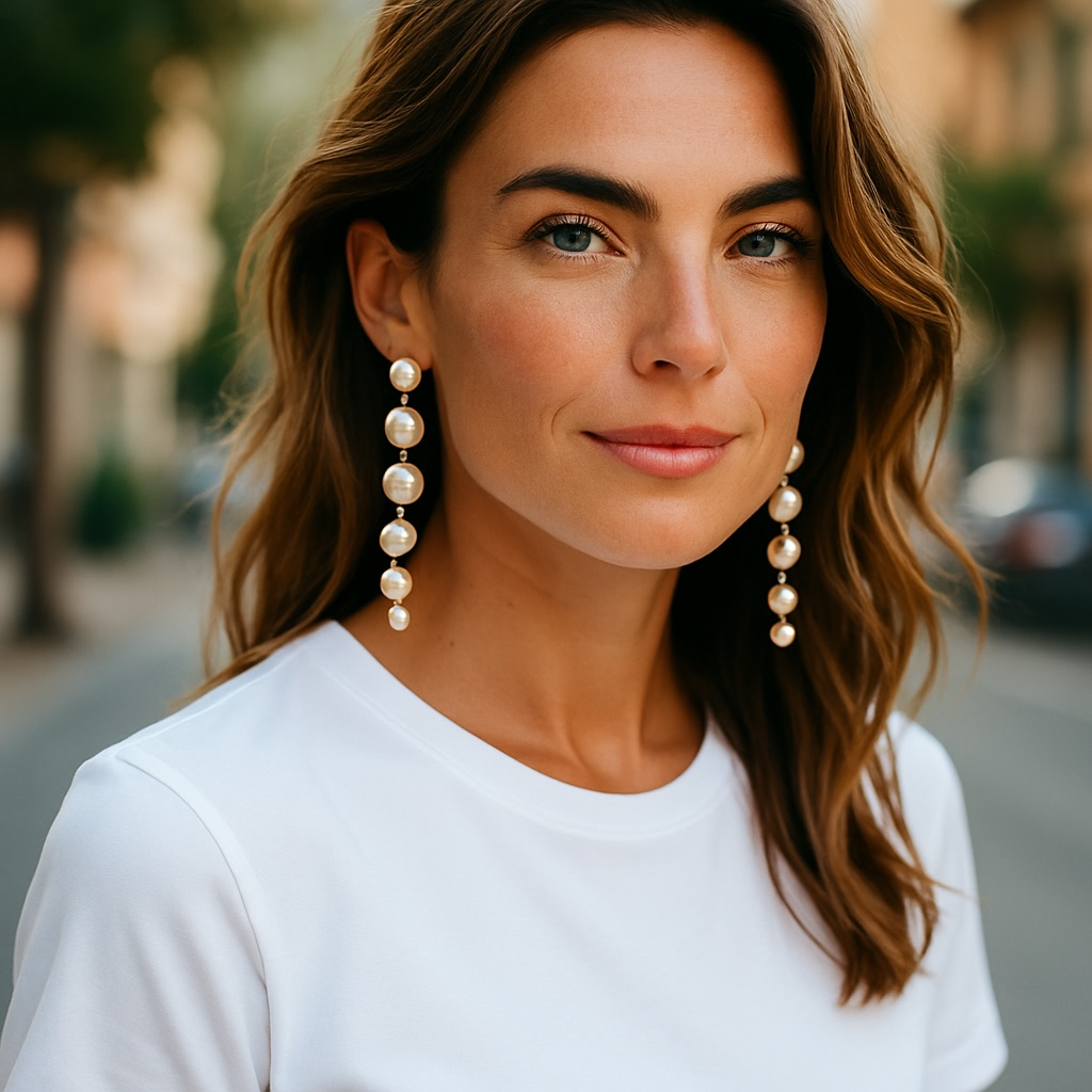 Glam Drop Pearl Statement Earrings (3”)