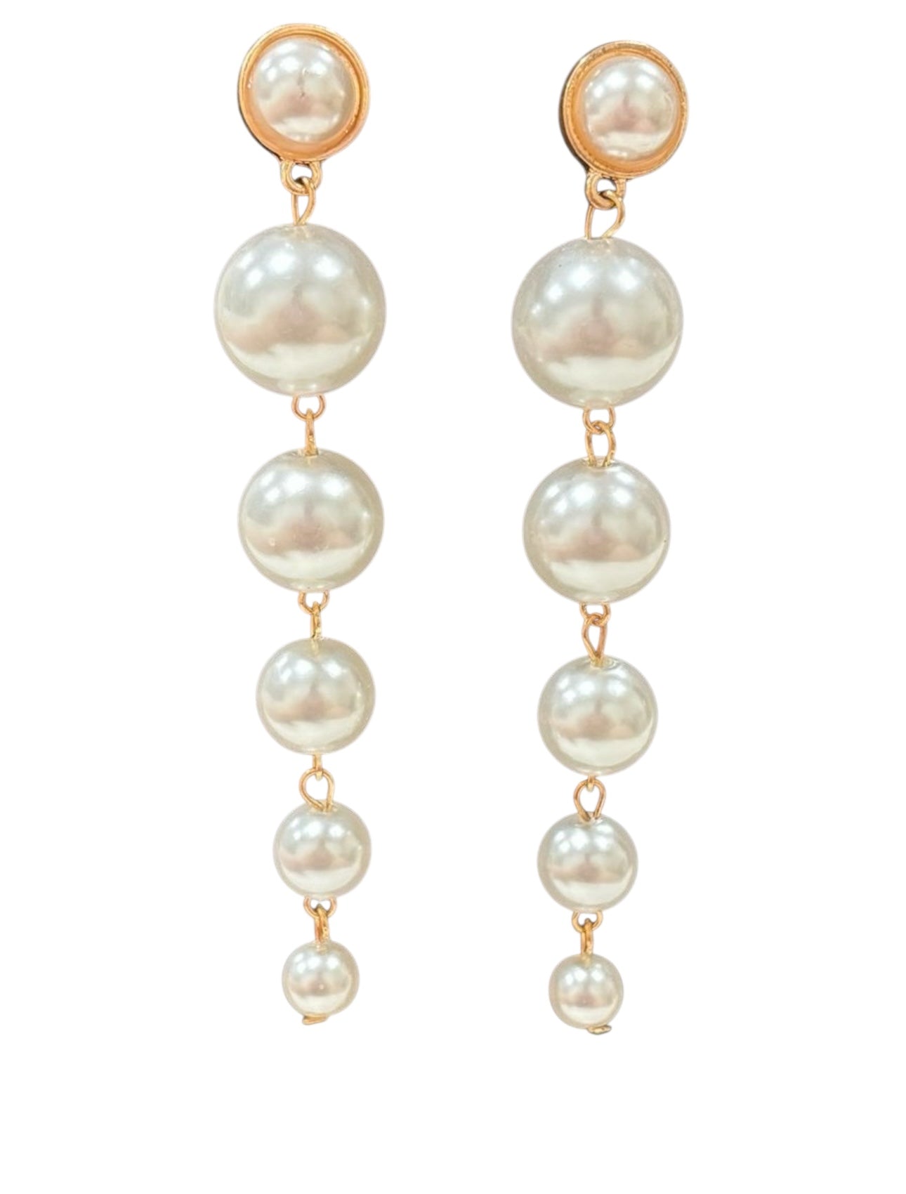 Glam Drop Pearl Statement Earrings (3”)