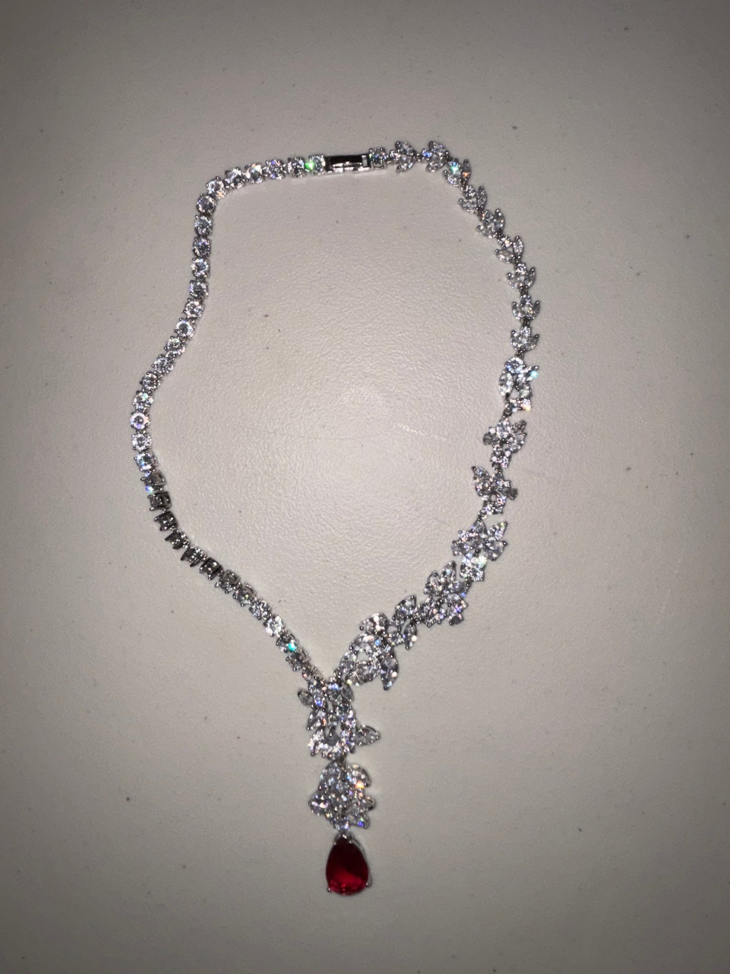“Crimson Glamour” Necklace & Earring Set