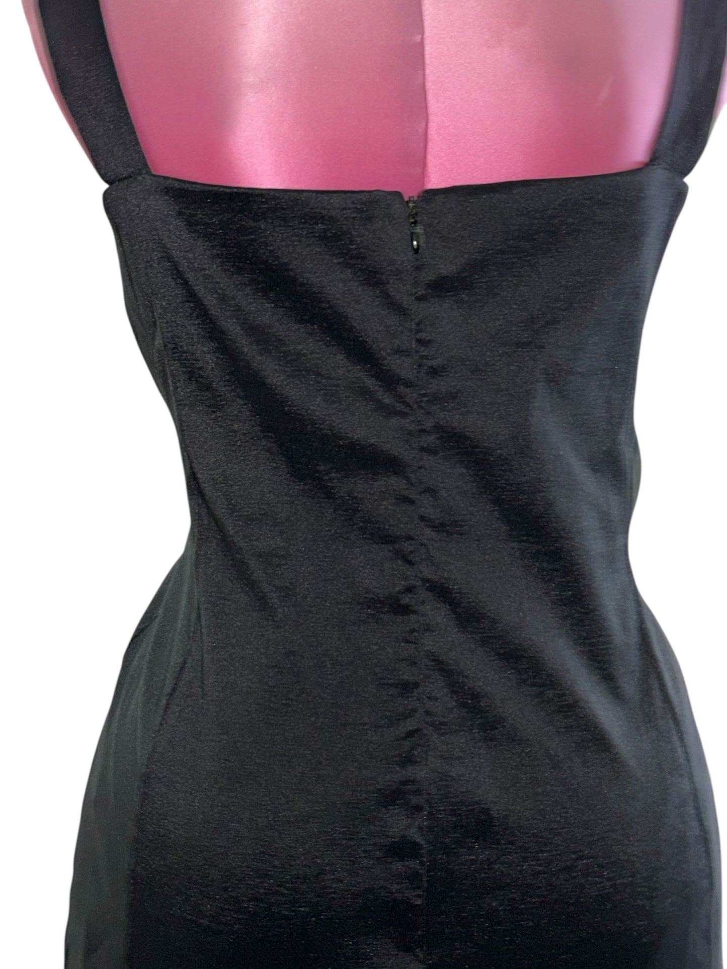 Teal & Black Sheer Ruched Cocktail Dress – Size 2XL