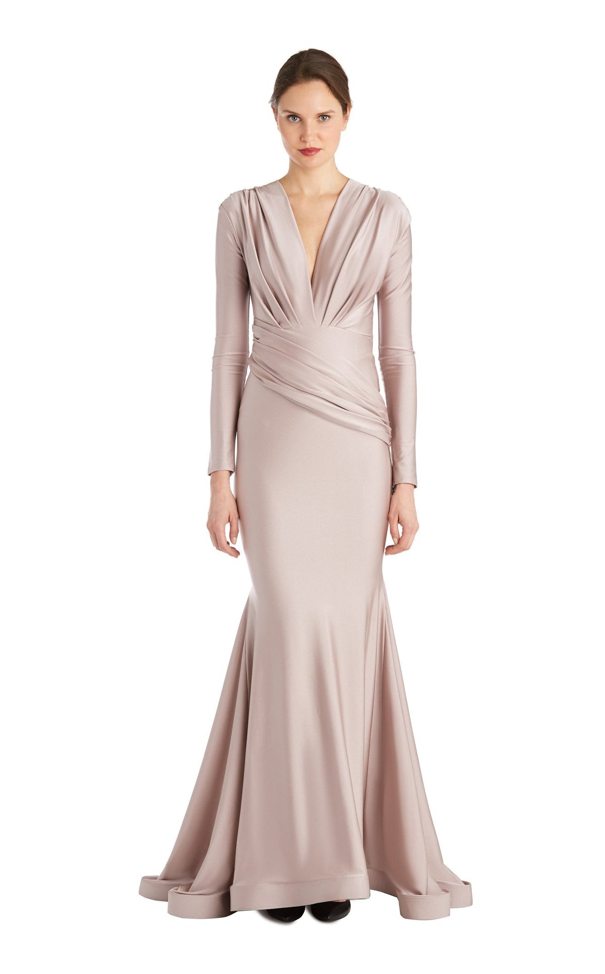 Elegant Dusty Rose Draped Gown
Size: 2XL