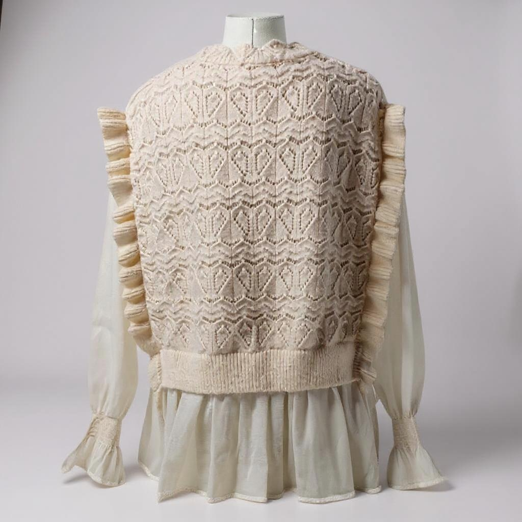 Cocobleu New York Ivory Knit & Sheer Blouse – XL (NWT) 💫