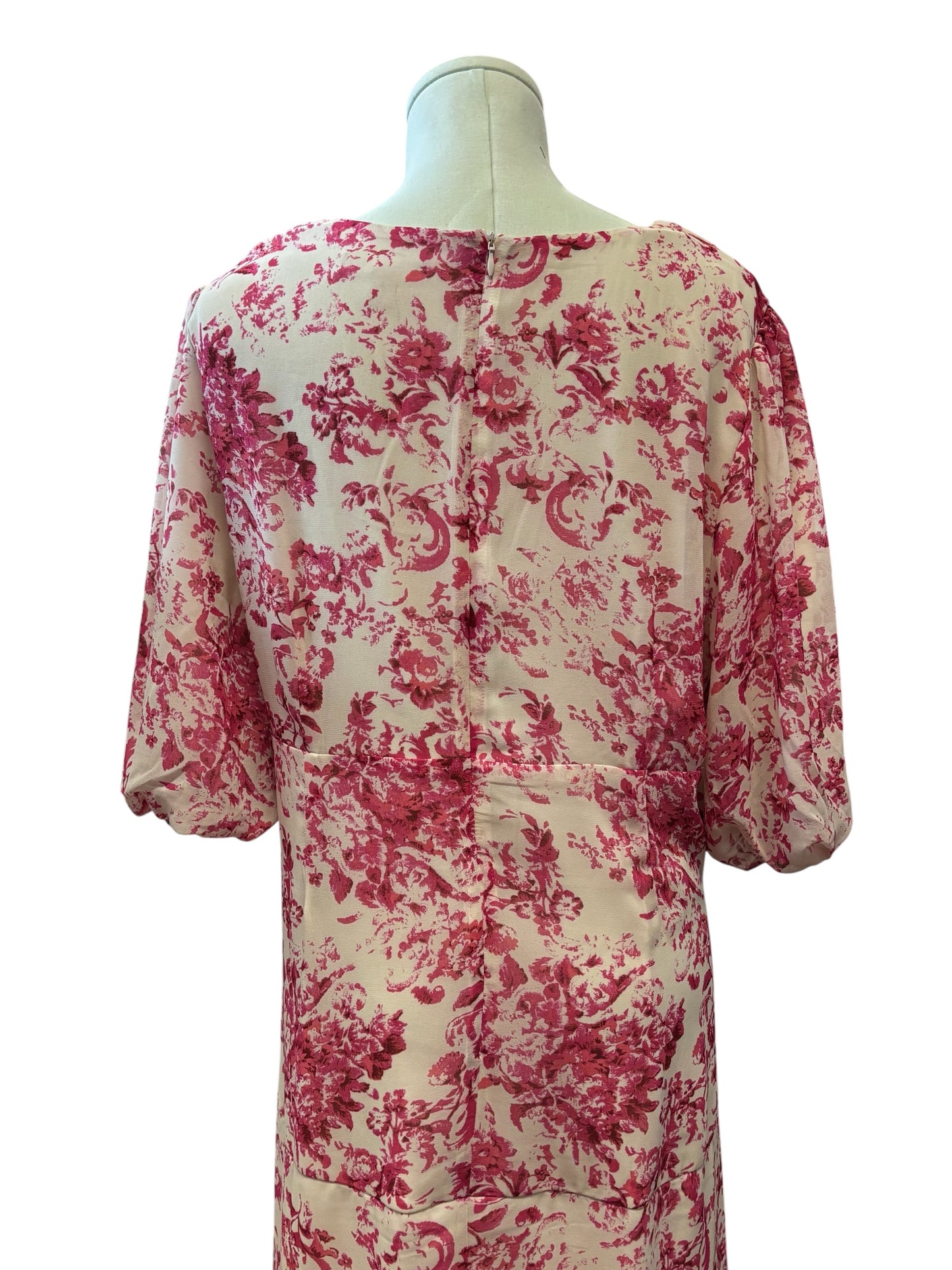 Chelsea28 Ruched Midi Dress – XXL – Rosy Toile Romance