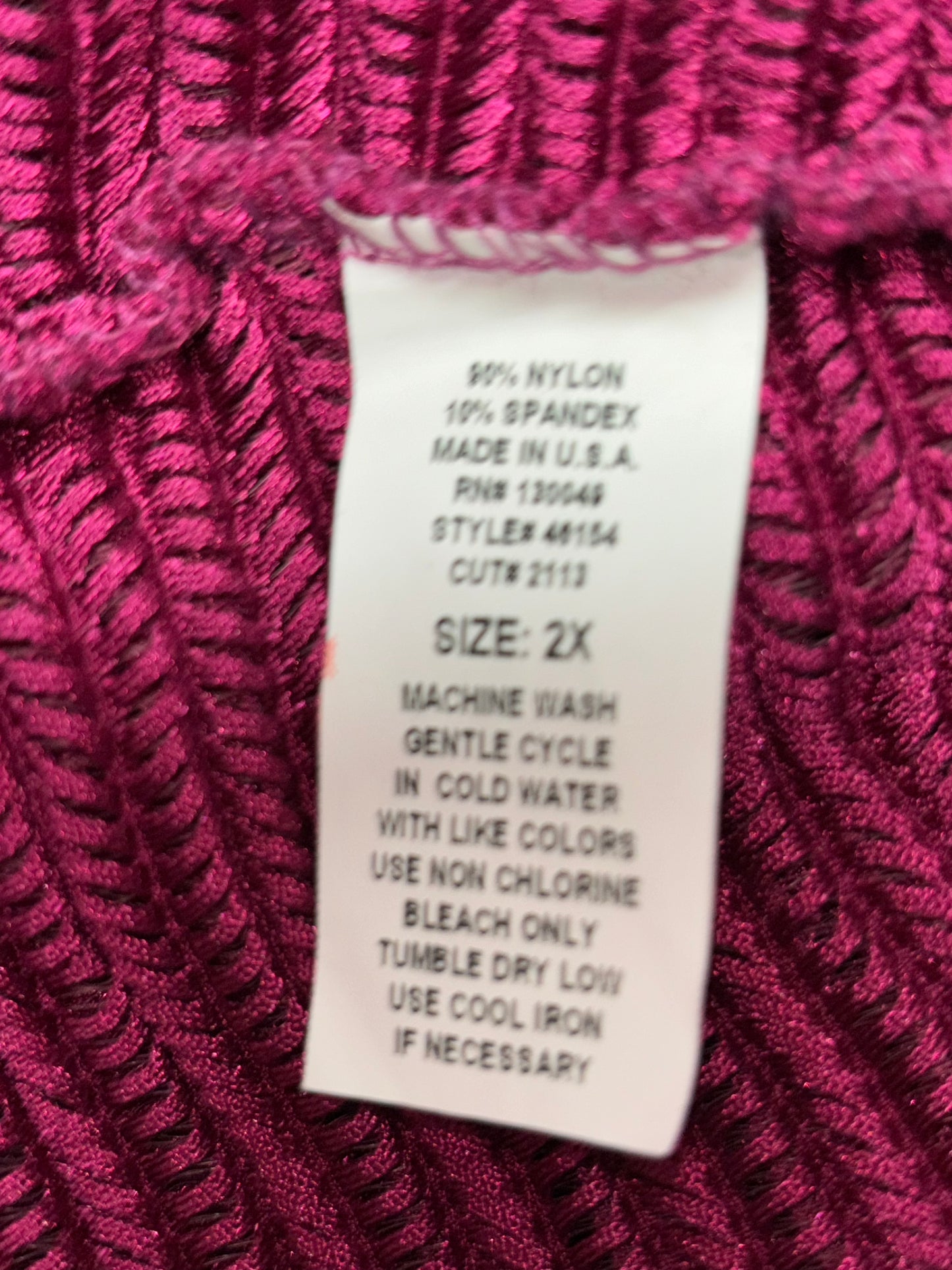 R. Marks New York Fuchsia Open-Knit Dolman Sweater Top – Size 2X, Made in USA