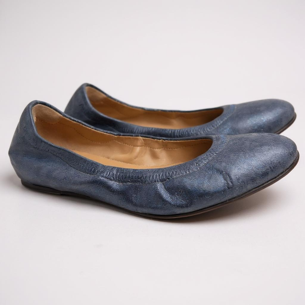 Trask Navy Blue Leather Ballet Flats – Size 7M