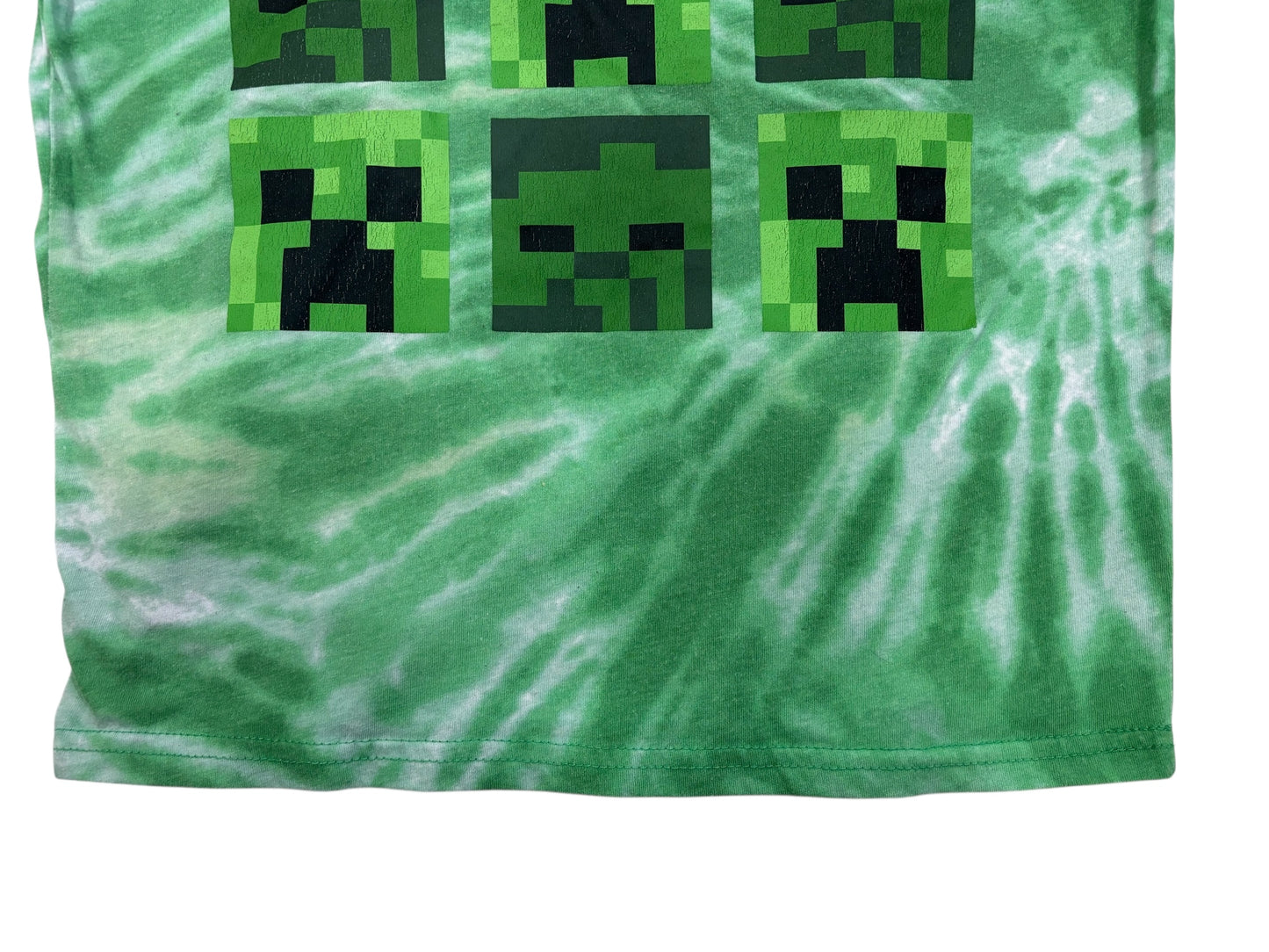 Minecraft Creeper Tie-Dye Graphic Tee – Size M (Youth)