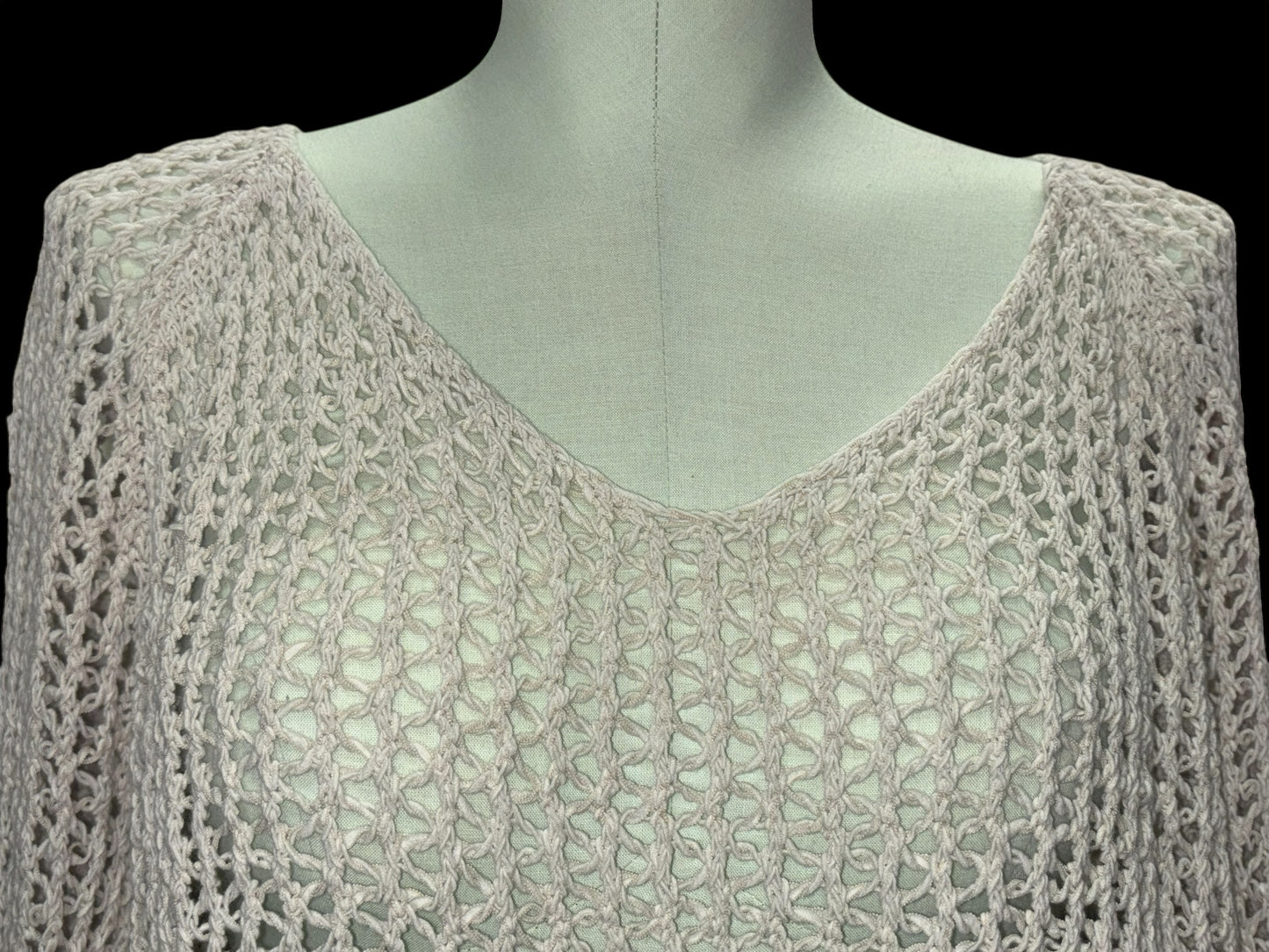 Open-Knit Sheer Pullover Sweater – Size Large