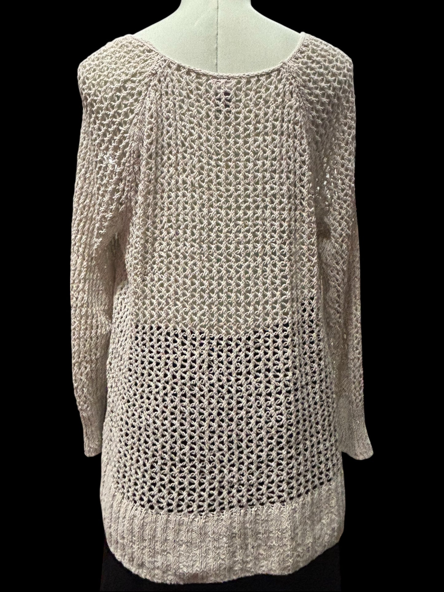 Open-Knit Sheer Pullover Sweater – Size Large
