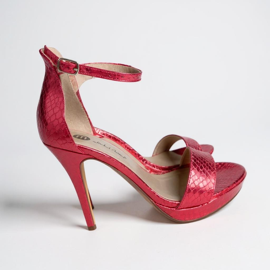 Metallic Red Snakeskin Heels – Michael Antonio, Size 7
