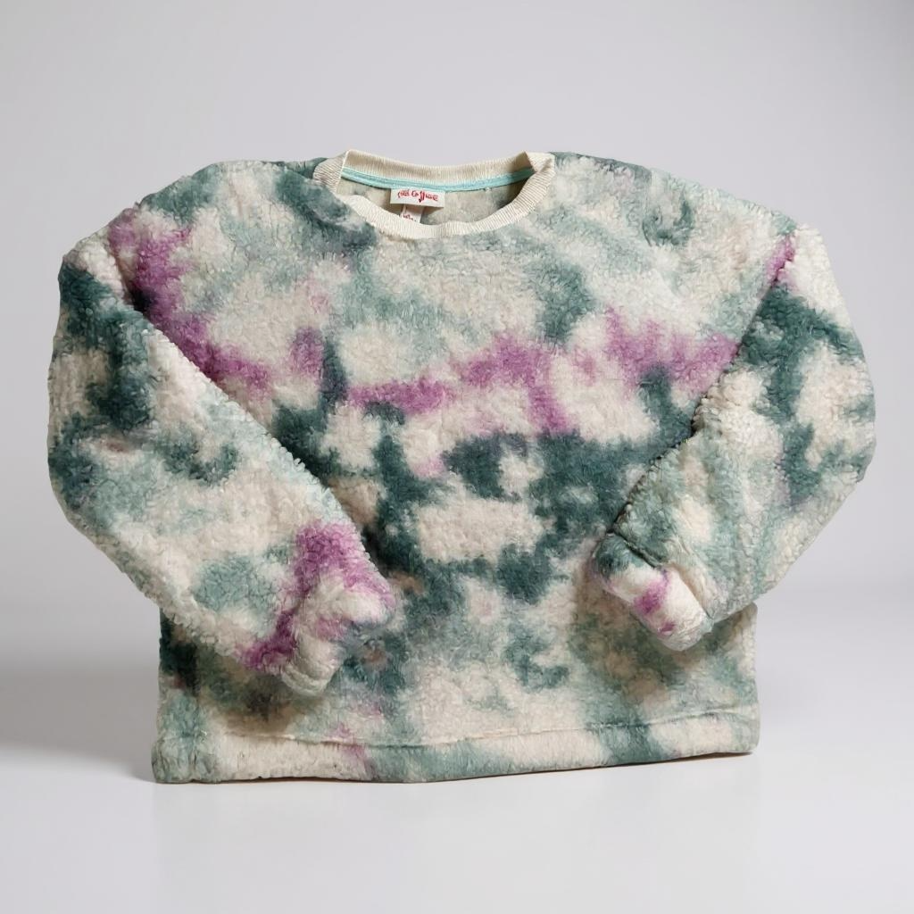 Cat & Jack Girls’ Sherpa Tie-Dye Pullover (Size 6/6X)