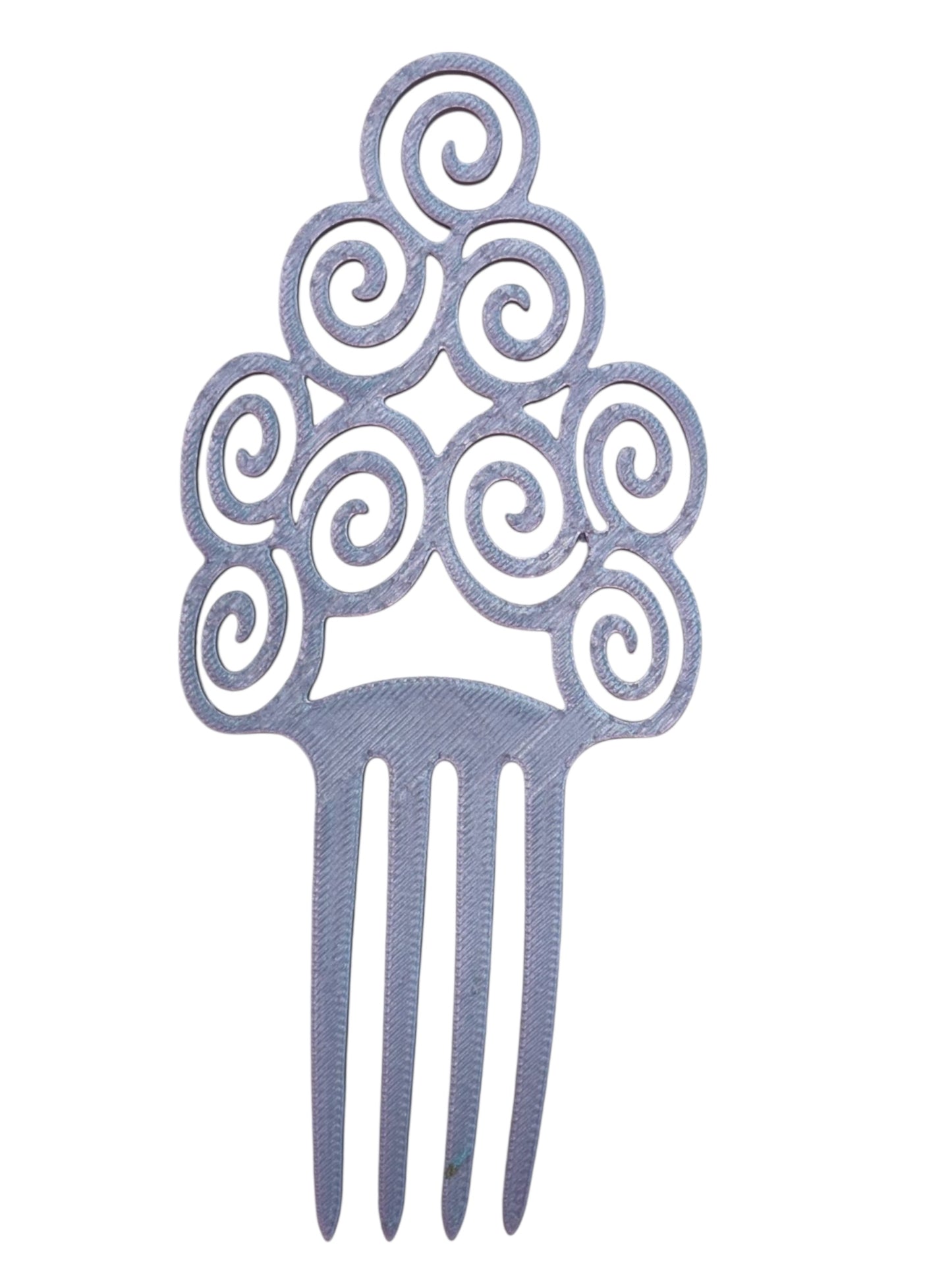 Golden Spiral Hair Pin – 3D Printed Swirl Bun Accessory