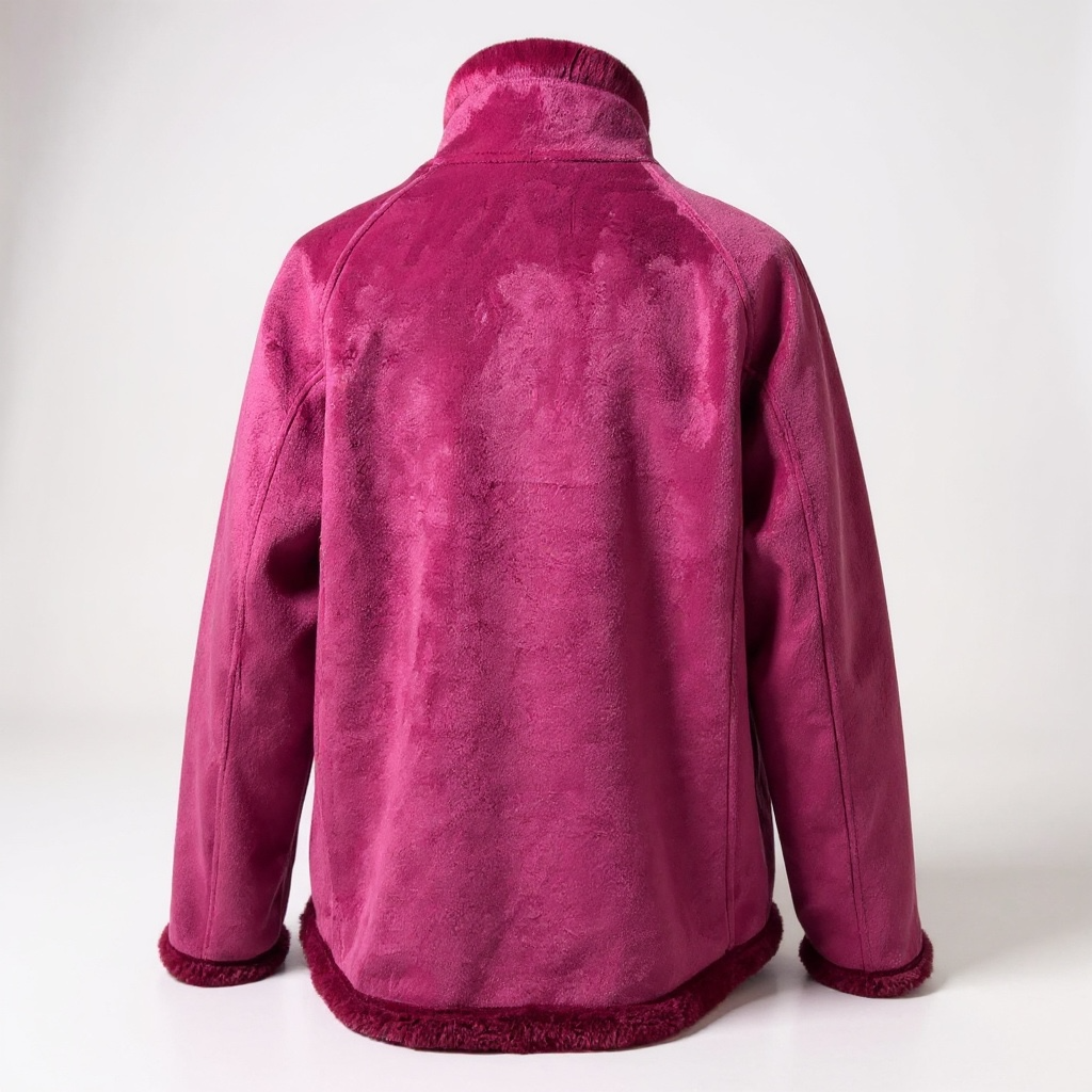 Cozy Fuchsia Fleece Zip-Up Jacket (Green Tea, XXL)