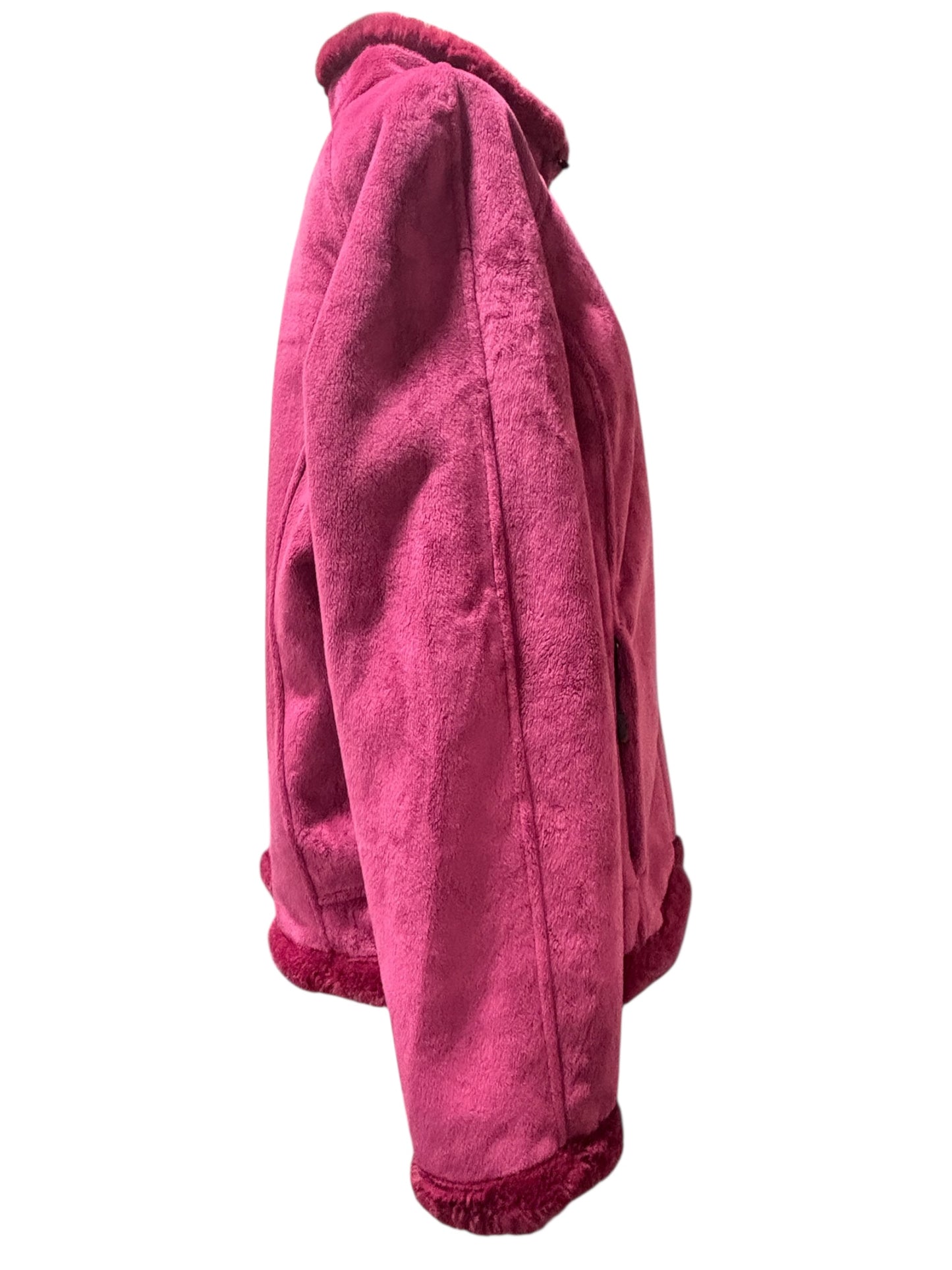 Cozy Fuchsia Fleece Zip-Up Jacket (Green Tea, XXL)