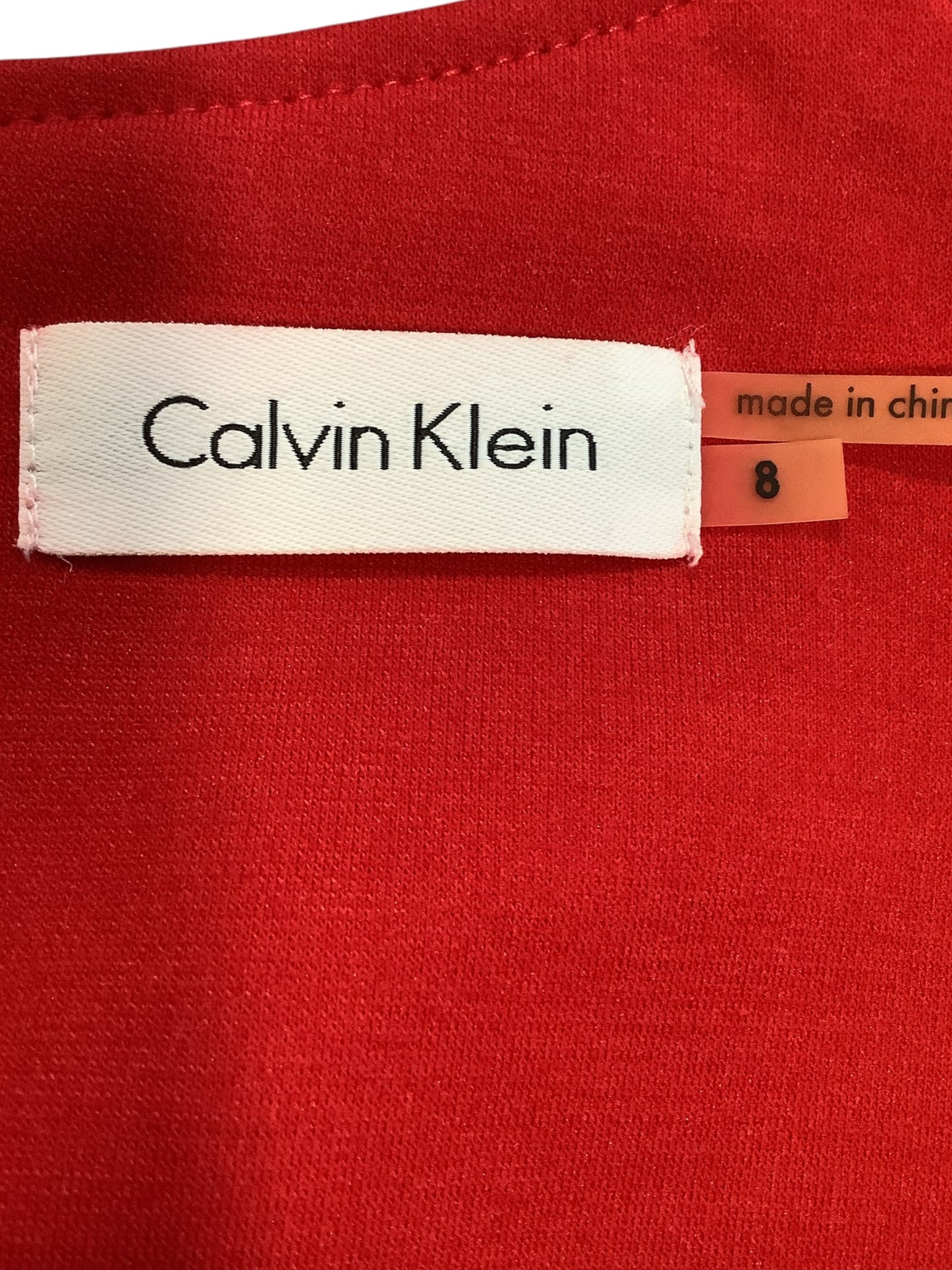 Calvin Klein Red Sleeveless Sheath Dress – Size 8