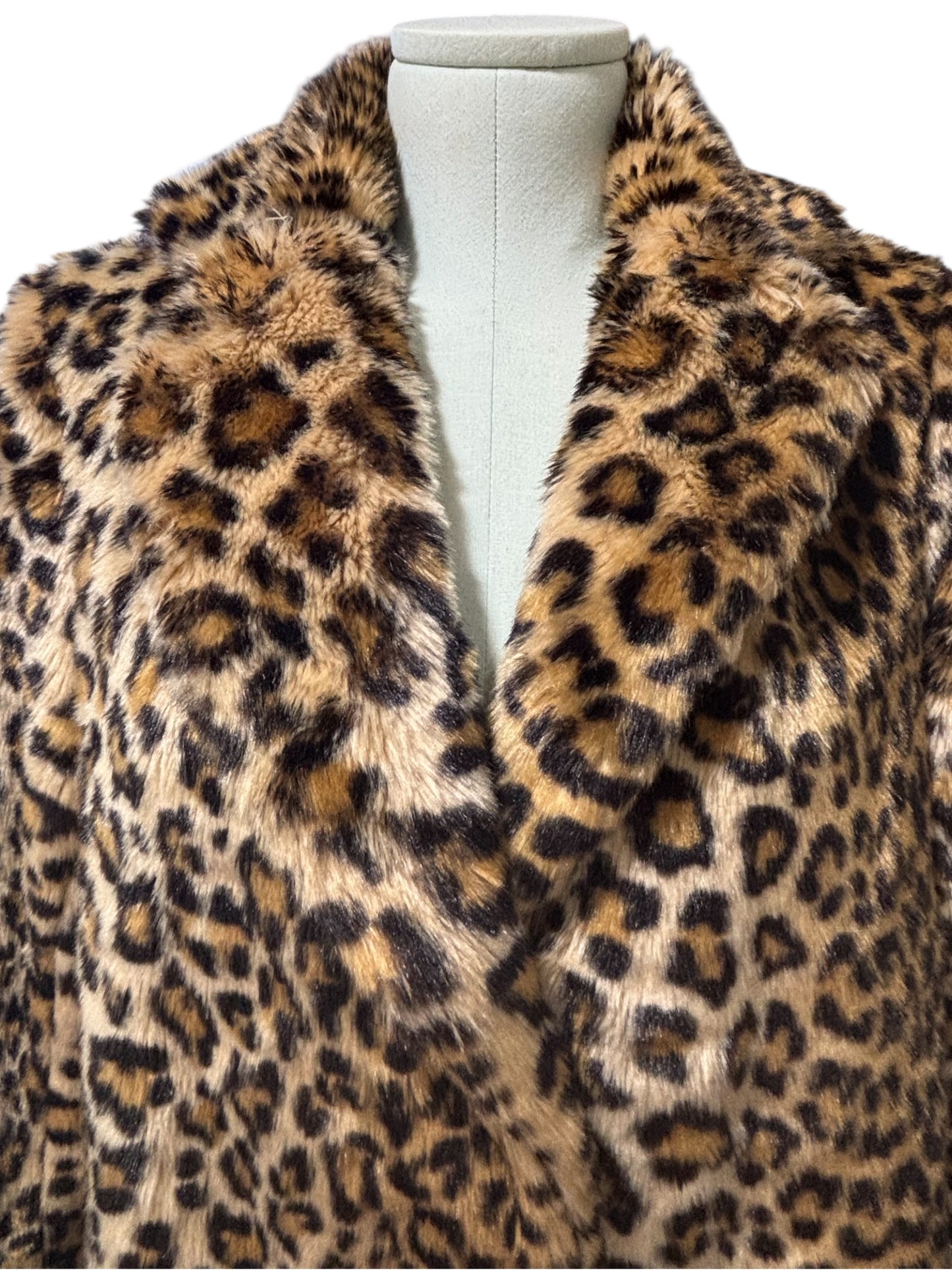 Forever 21 Faux Fur Leopard Print Coat – Size M