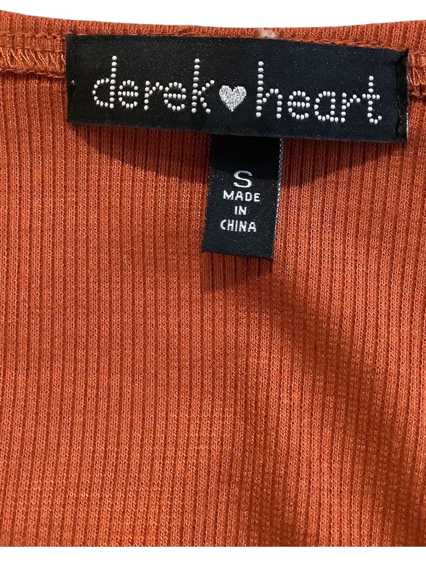 Derek Heart Rust Long Sleeve Ruched V-Neck Tunic – Size Small
