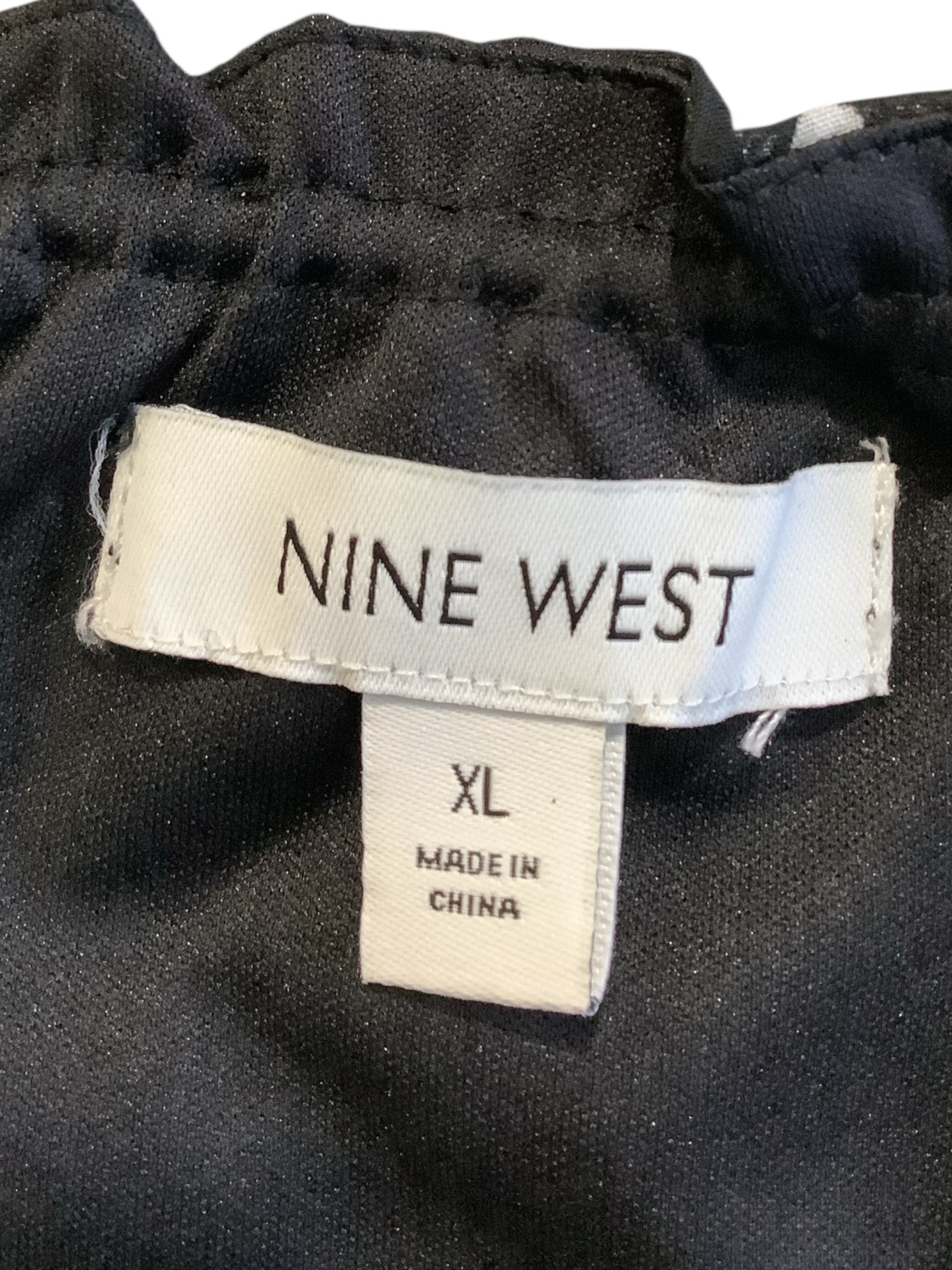 Nine West Black & White Polka Dot Sheer Blouse – Size XL