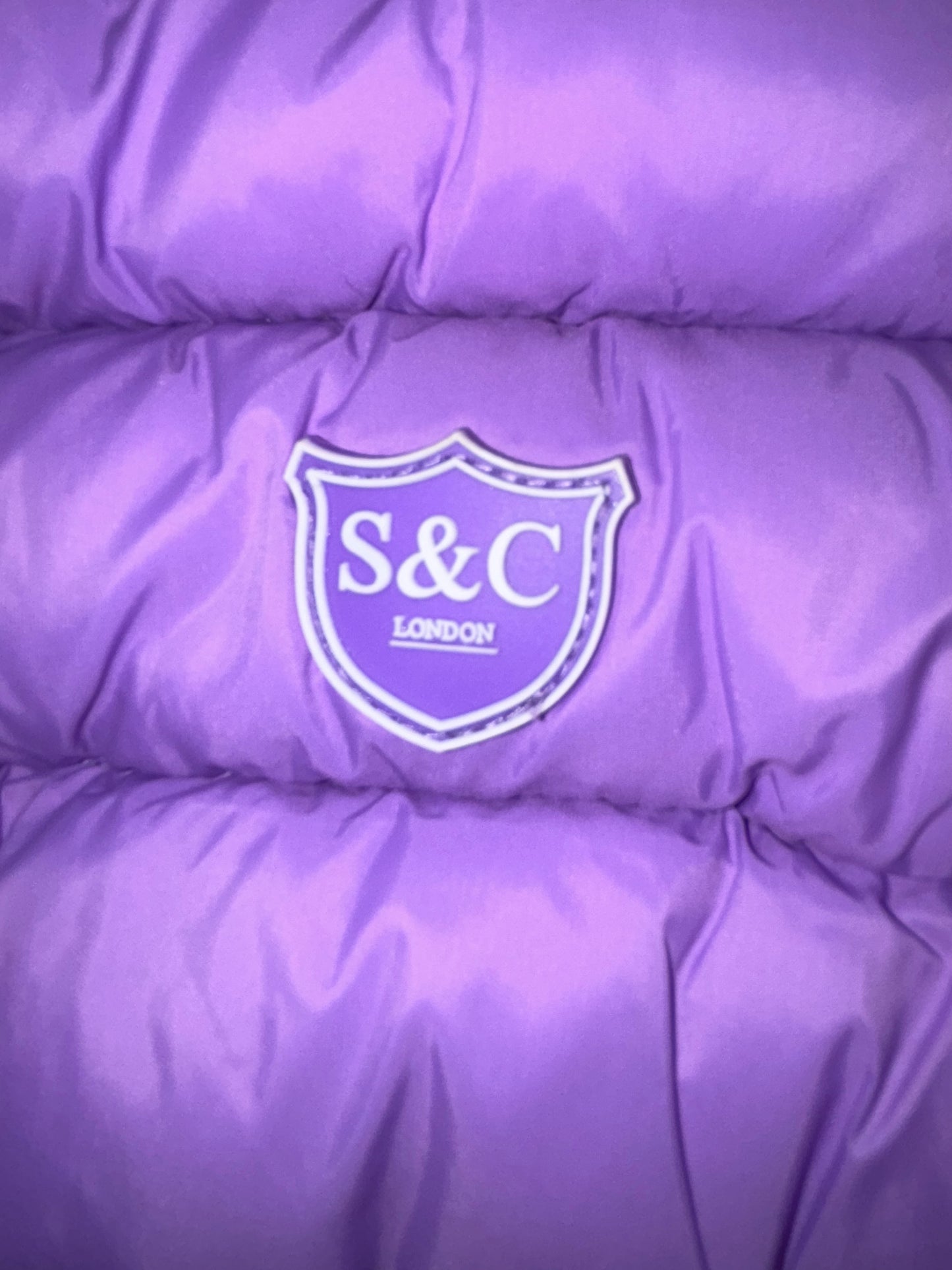 Sydney & Co. Reversible Puffer Dog Vest – Purple & Silver