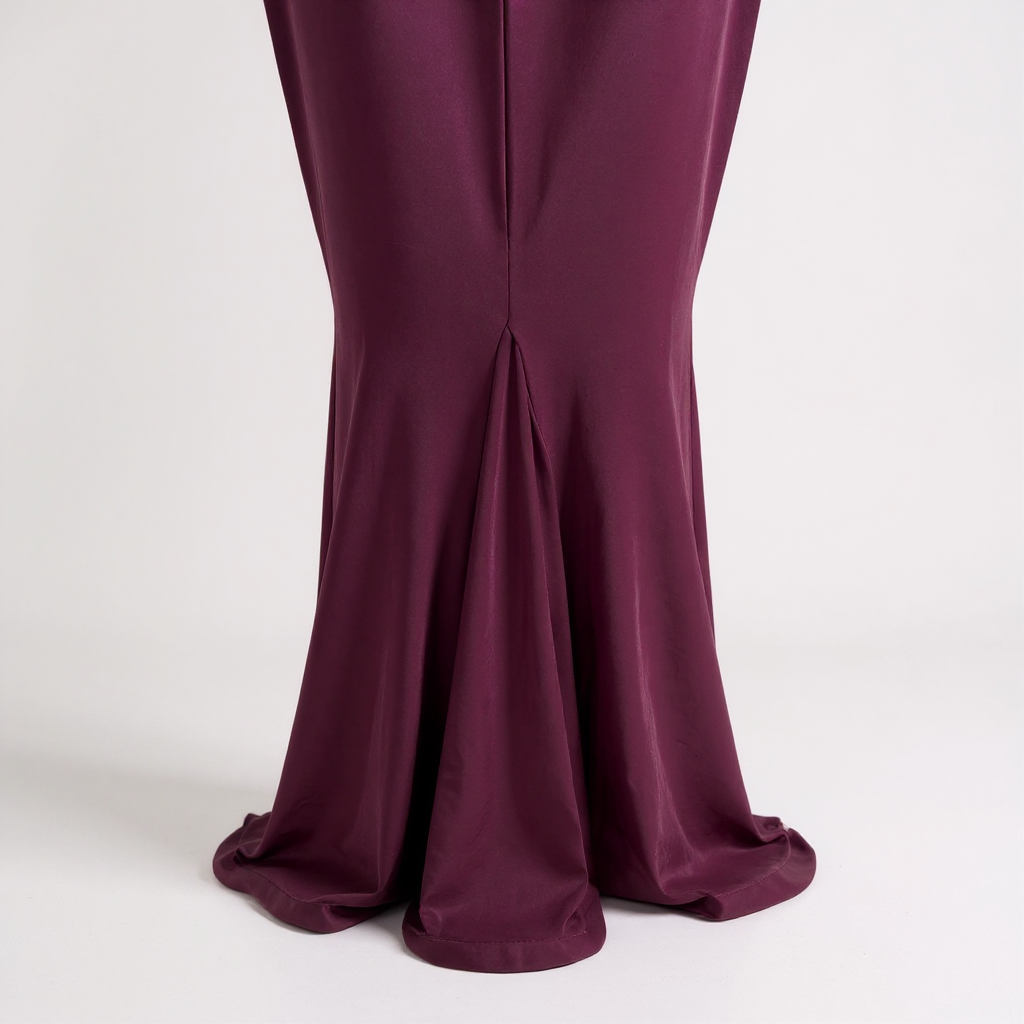 Elegant Off-Shoulder Deep Purple Gown