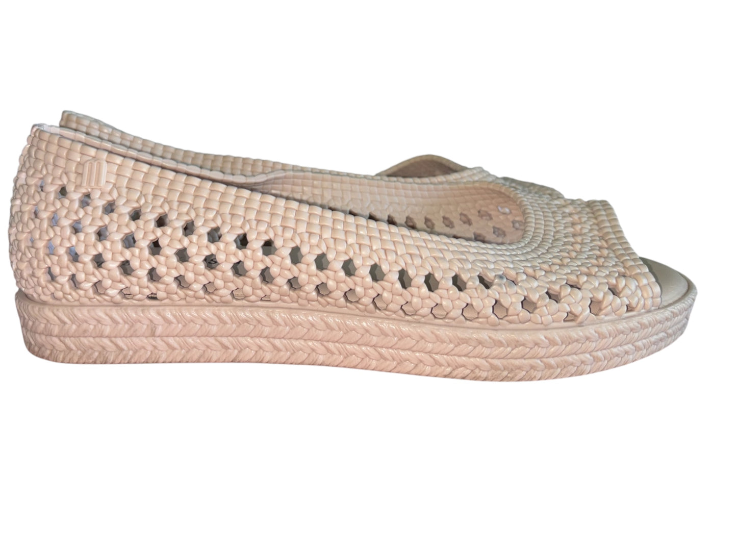 Melissa Nude Blush Jelly Flats – Crochet Style- Size 7