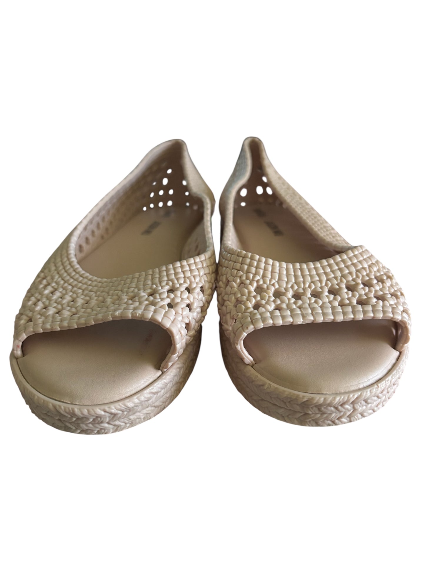 Melissa Nude Blush Jelly Flats – Crochet Style- Size 7
