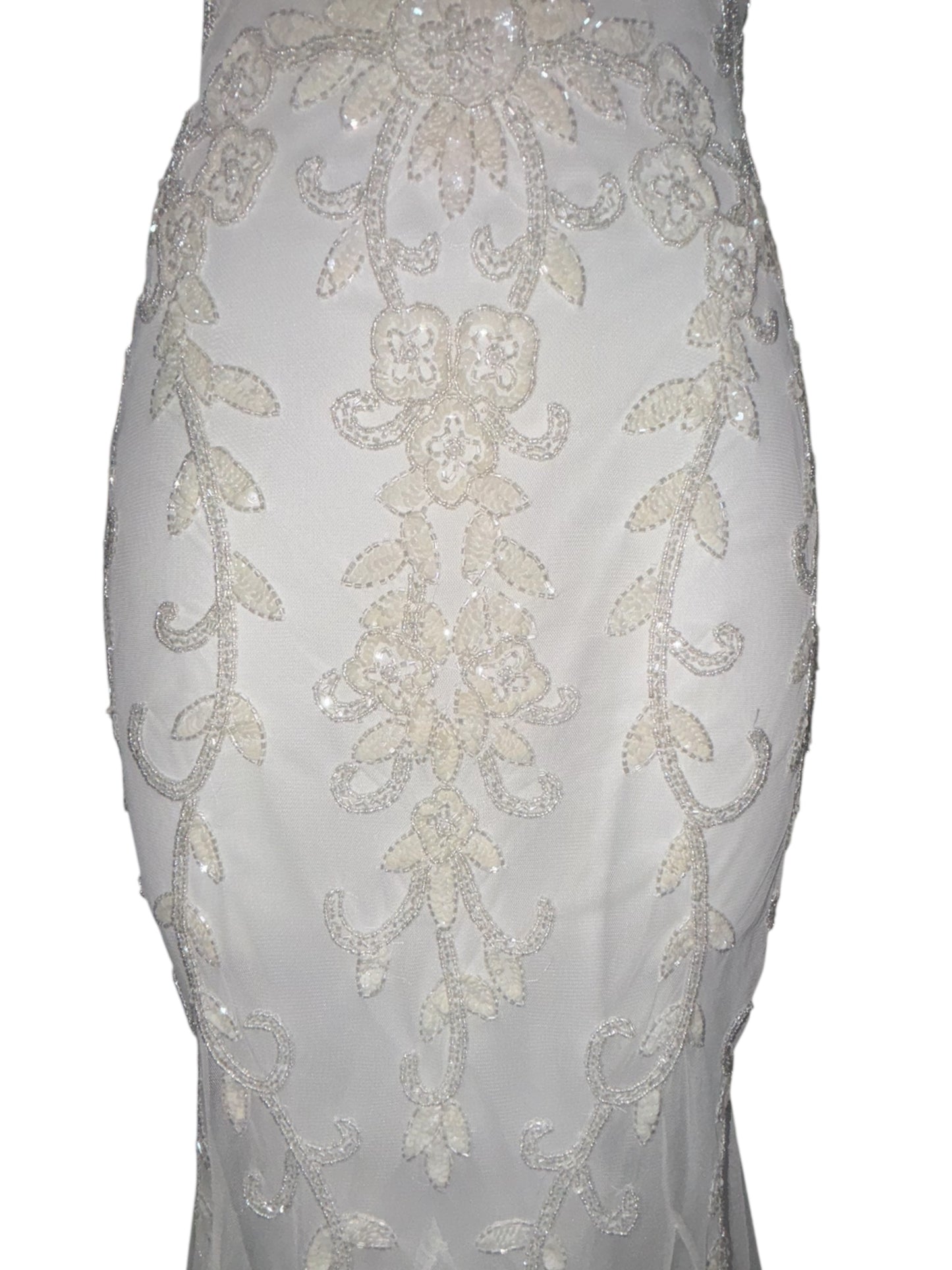 David's Bridal Vintage-Inspired Beaded Wedding Gown