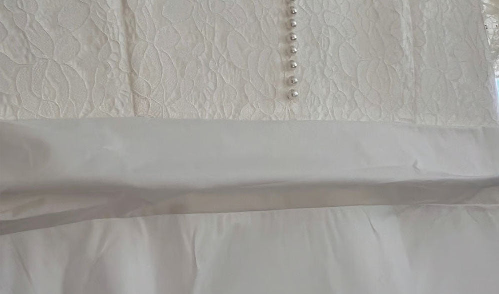 Ivory Lace Cap Sleeve Tea Length Dress, Size 3X
