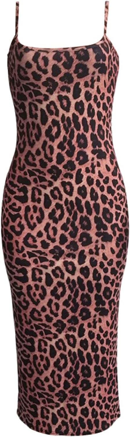 Leopard Print Bodycon Midi Dress – Size L