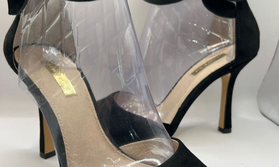 Louise et Cie Black Bow Suede Heels (Size 8)