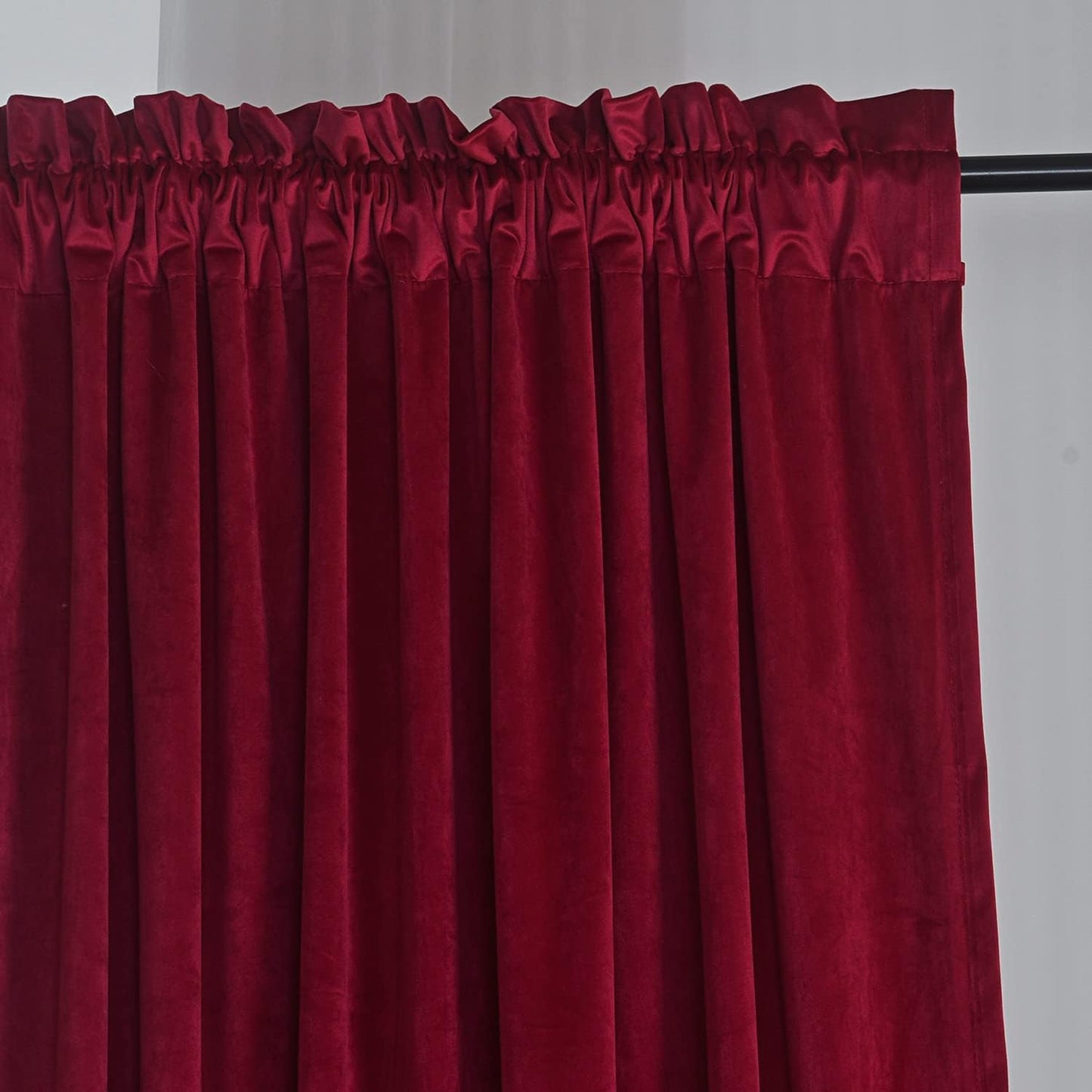 Scarlet Red Velvet Curtains – Elegant Room Darkening Drapes (Pair)