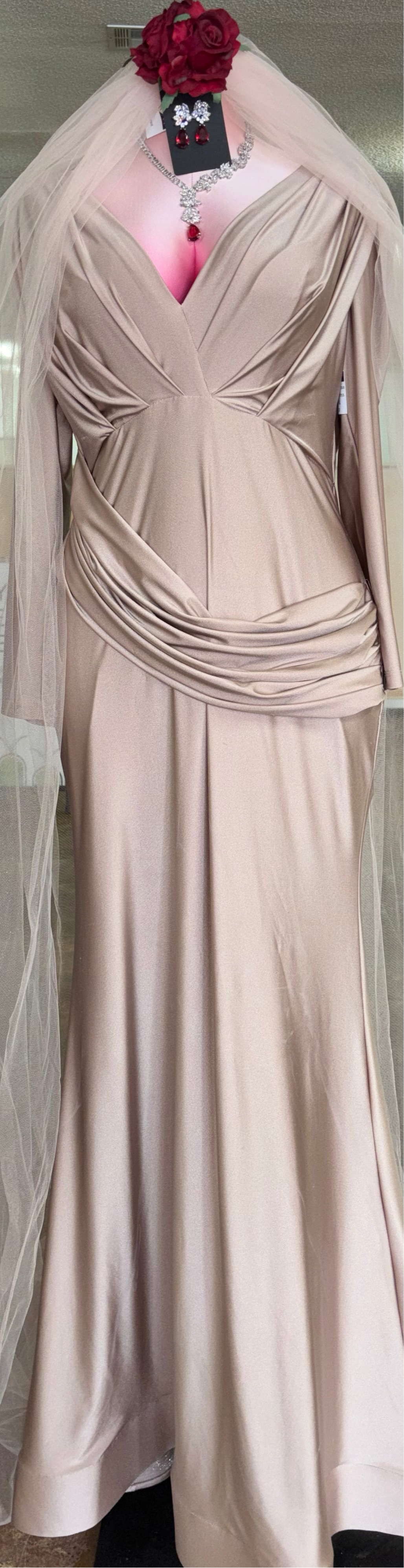 Elegant Dusty Rose Draped Gown
Size: 2XL