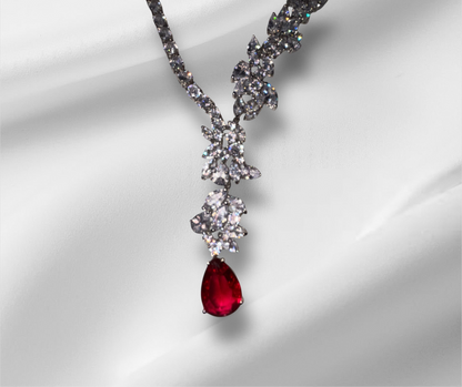 “Crimson Glamour” Necklace & Earring Set