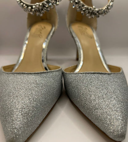 Badgley Mischka Silver Jewel Heels – Size 8