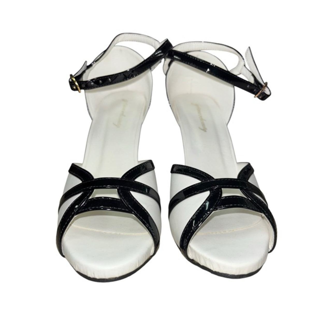 Black & White Peep Toe Heels – Size 8