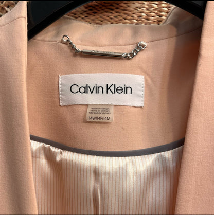 Calvin Klein Open-Front Peach Blazer – Size 14W