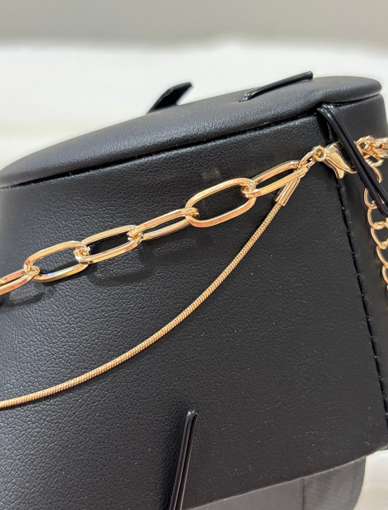 Chunky Gold Chain & Sleek Snake Layered Necklace