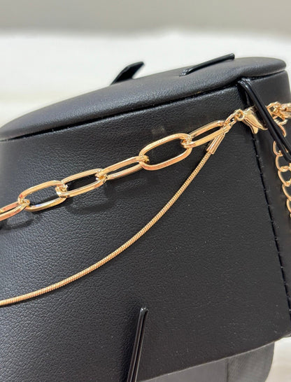 Chunky Gold Chain & Sleek Snake Layered Necklace