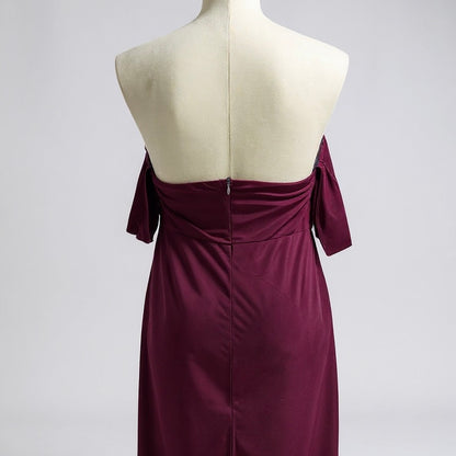 Elegant Off-Shoulder Deep Purple Gown