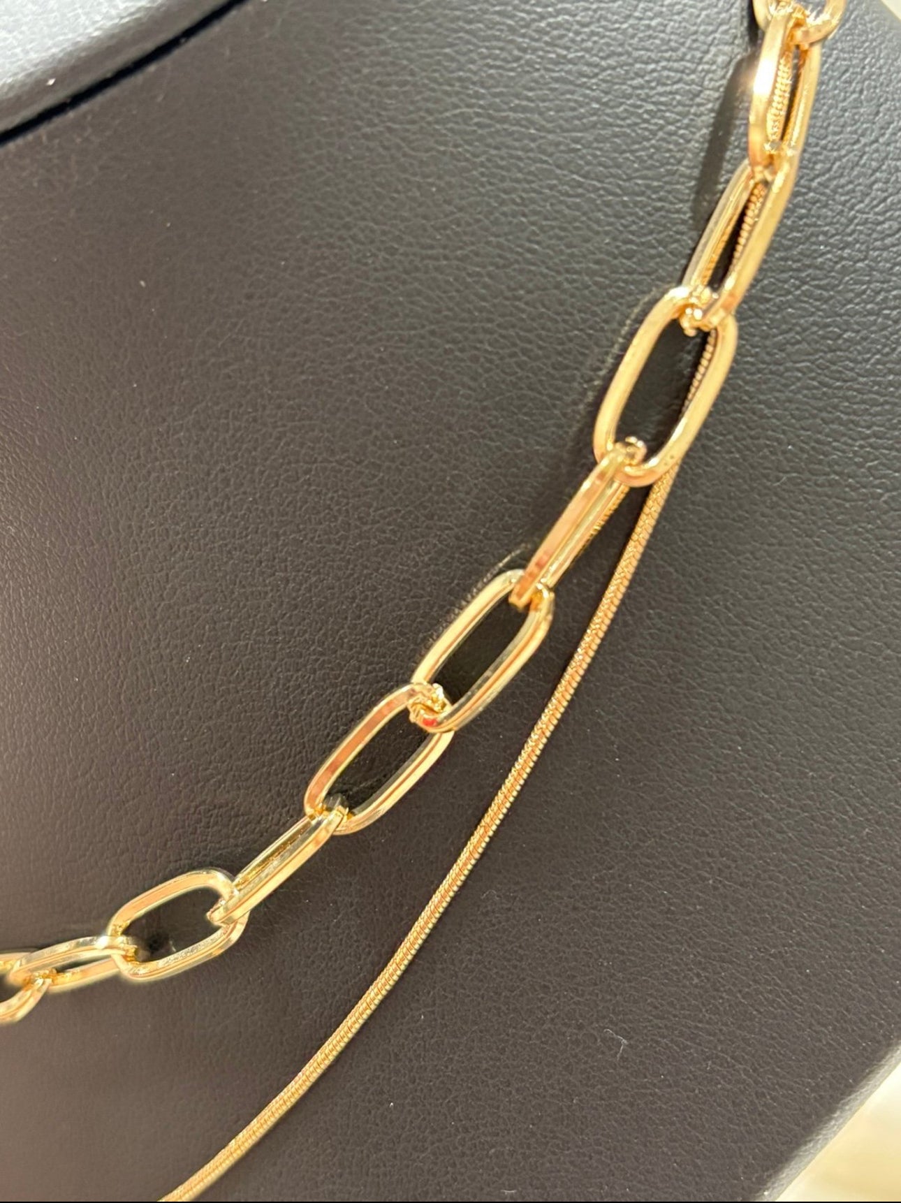Chunky Gold Chain & Sleek Snake Layered Necklace